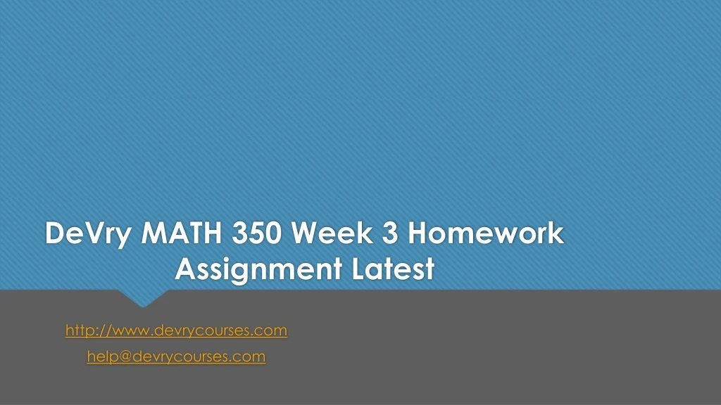 devry math 350 week 3 homework assignment latest