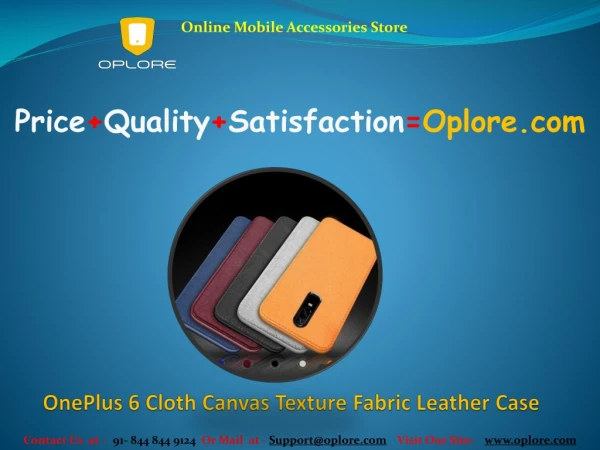 OnePlus 6 Cloth Canvas Texture Fabric Leather Case | Oplore