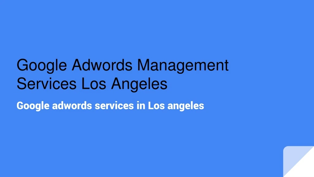 google adwords management services los angeles