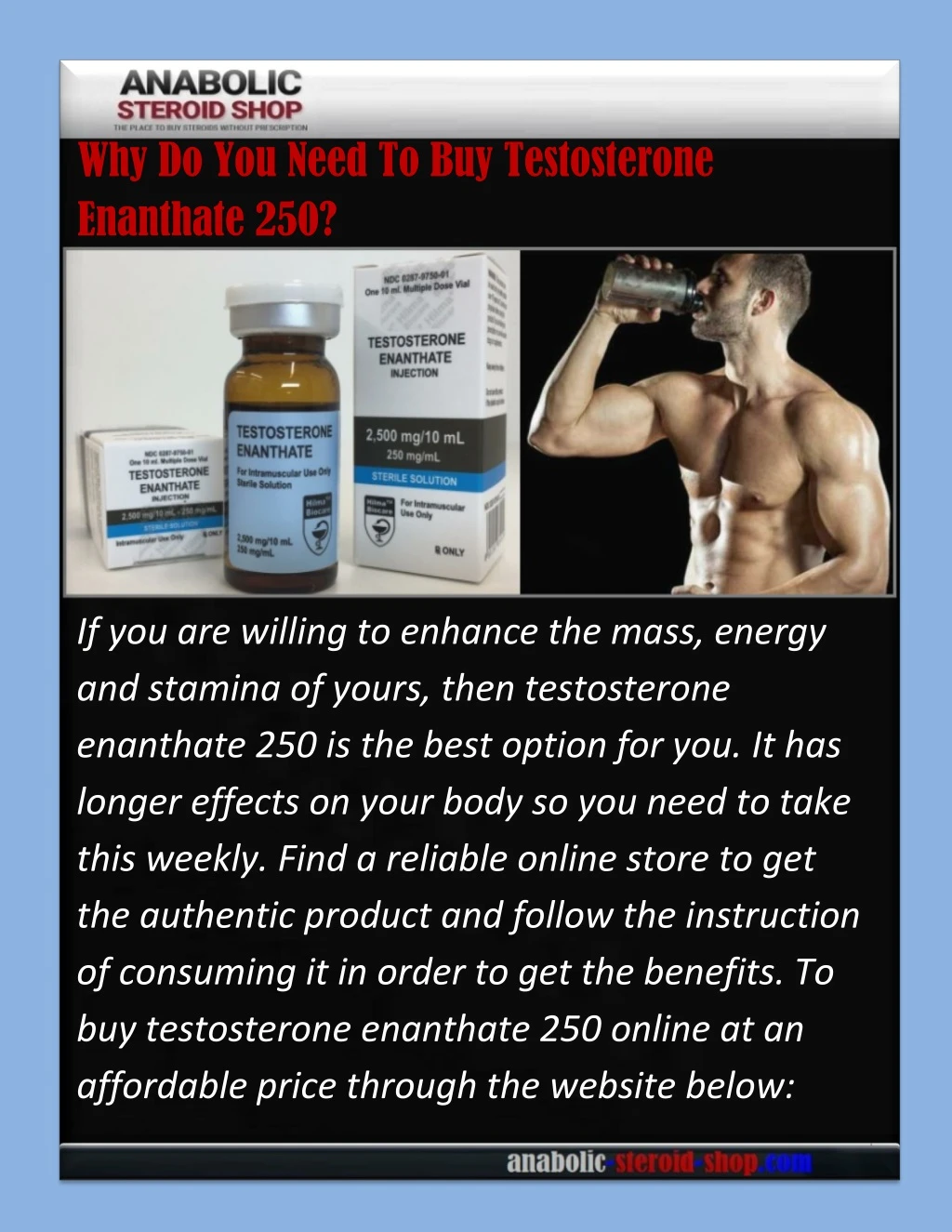 why do you need to buy testosterone enanthate 250