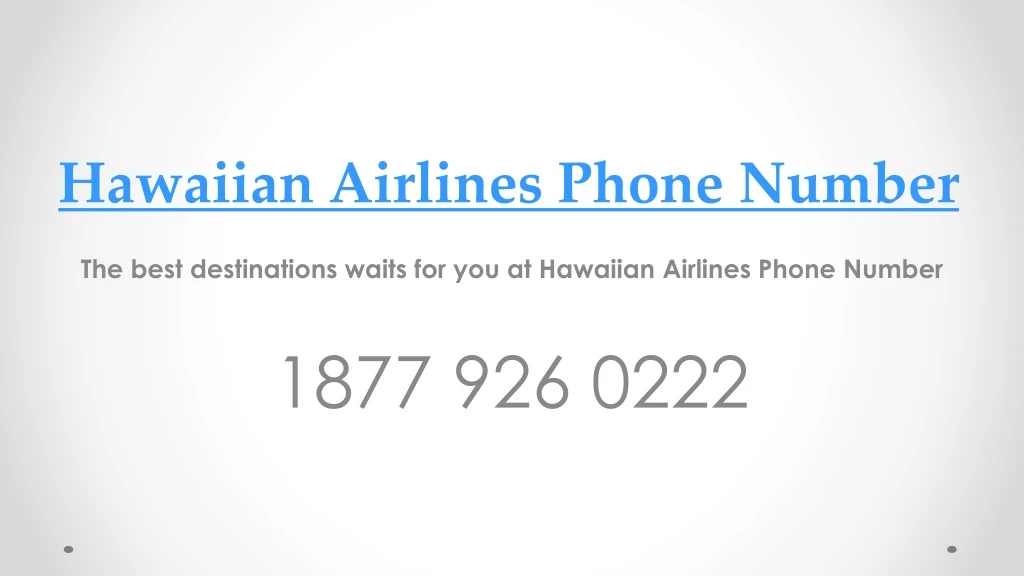 hawaiian airlines phone number