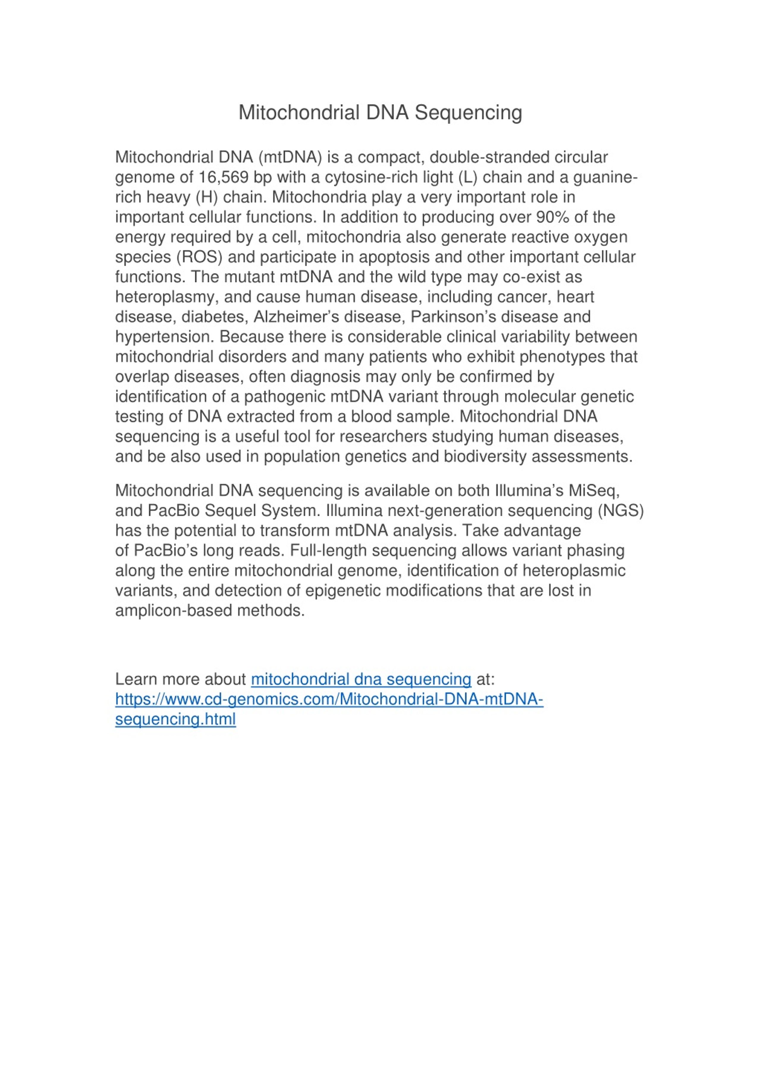 PPT - mitochondrial dna sequencing PowerPoint Presentation, free ...