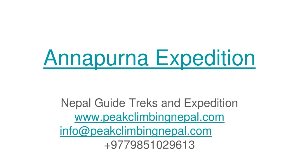 annapurna expedition