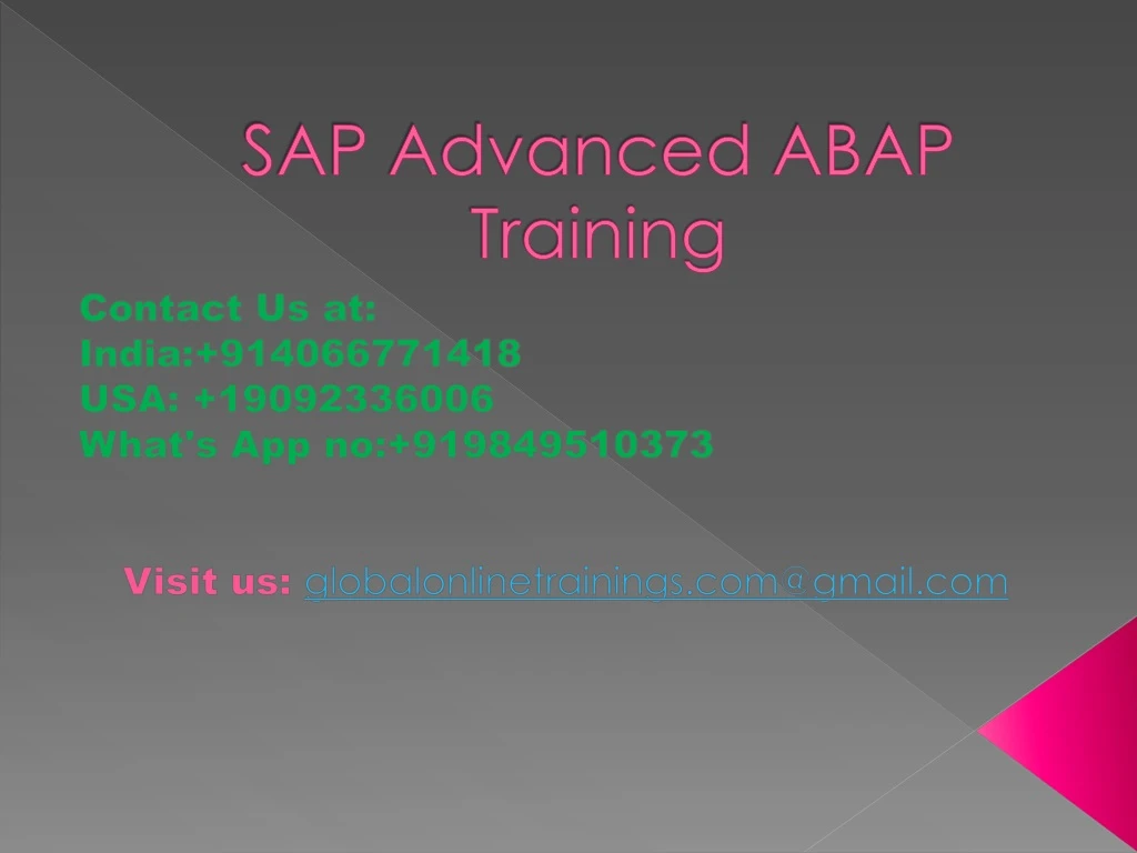 sap advanced abap training