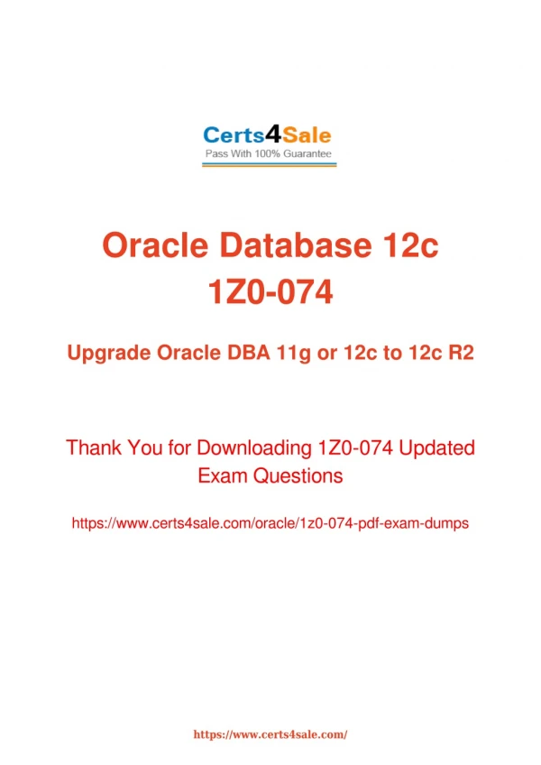 1z0-074 Dumps - 1Z0-074 Oracle Exam Questions