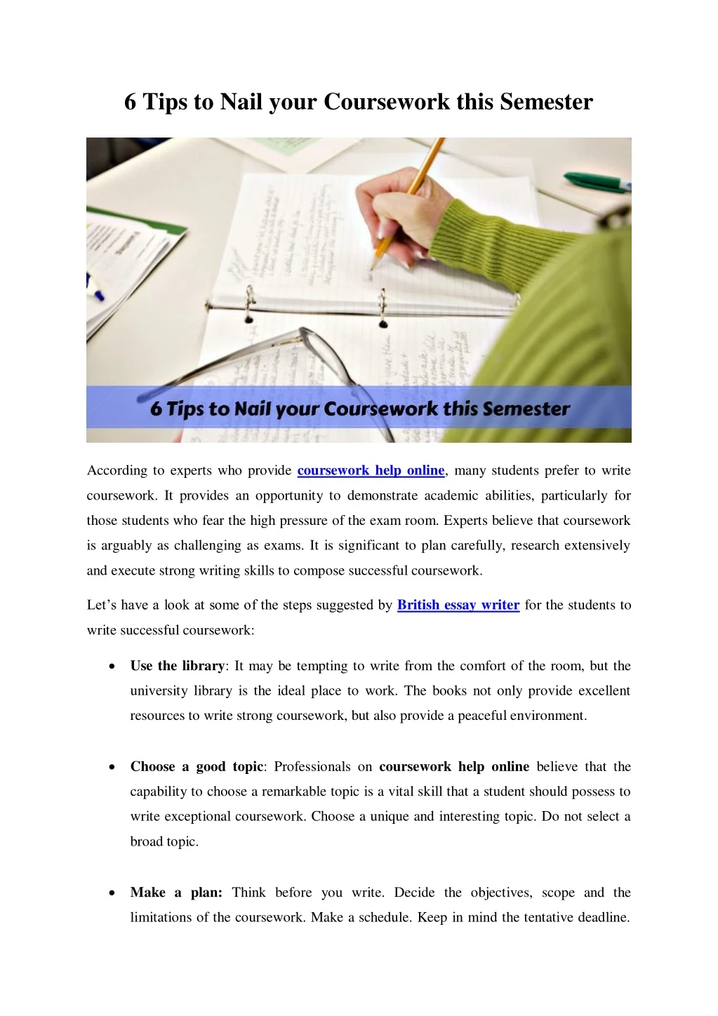 6 tips to nail your coursework this semester