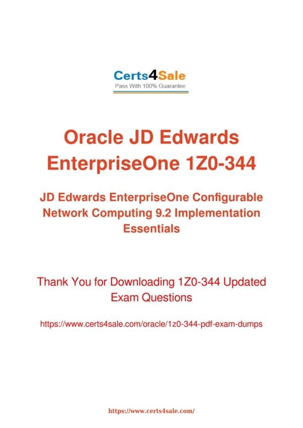 1z0-344 Dumps - 1Z0-344 Oracle Exam Questions