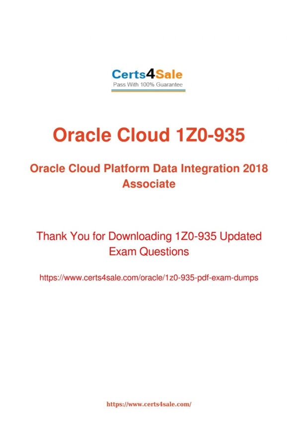 1z0-935 Dumps - 1Z0-935 Oracle Cloud Platform Exam Questions