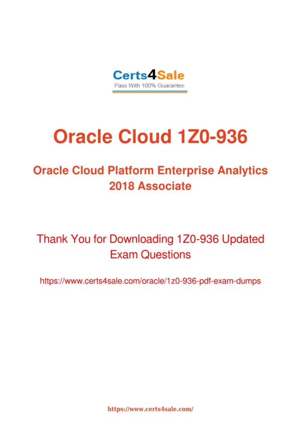 1z0-936 Dumps - Oracle Cloud Platform Exam Questions