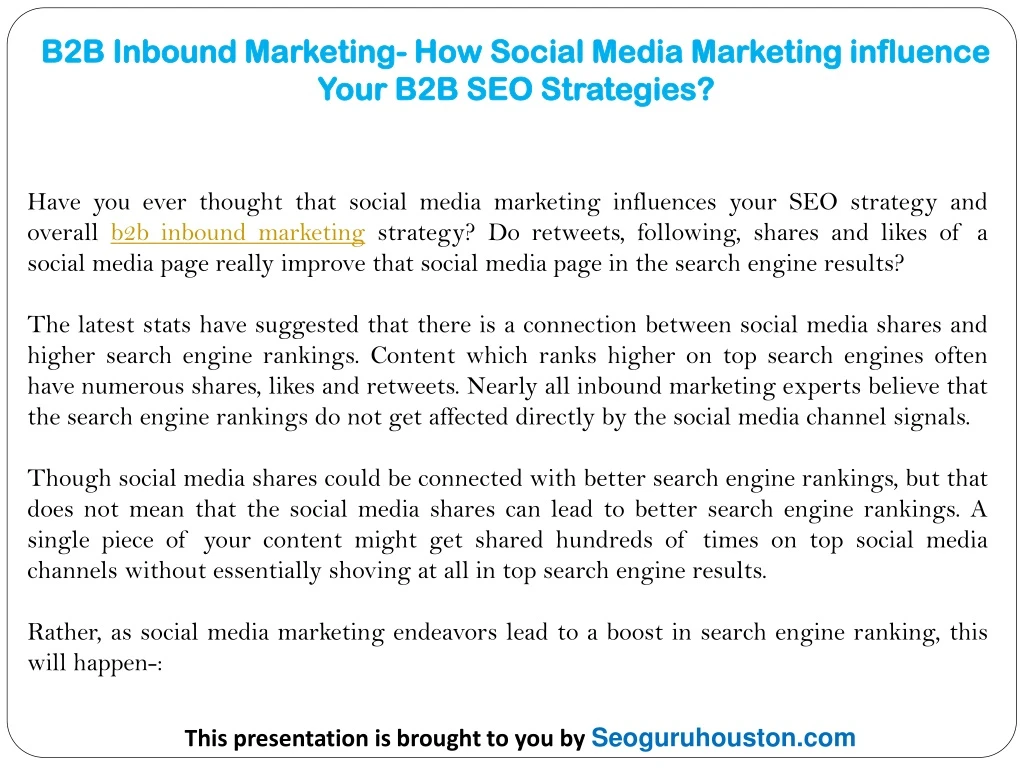 b2b inbound marketing how social media marketing
