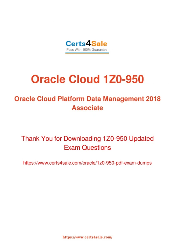 1z0-950 Dumps - 1Z0-950 Oracle Cloud Platform Exam Questions