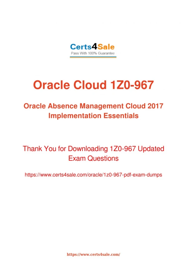 1z0-967 Dumps - 1Z0-967 Oracle Cloud management Exam Questions