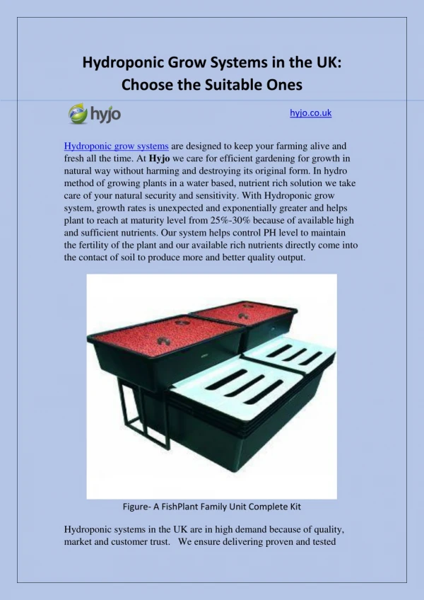 Hydroponic Grow Systems in the UK: Choose the Suitable Ones