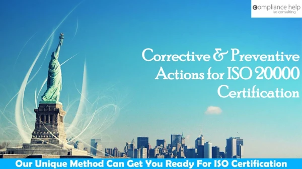 Corrective & Preventive Actions for ISO 20000 Certification