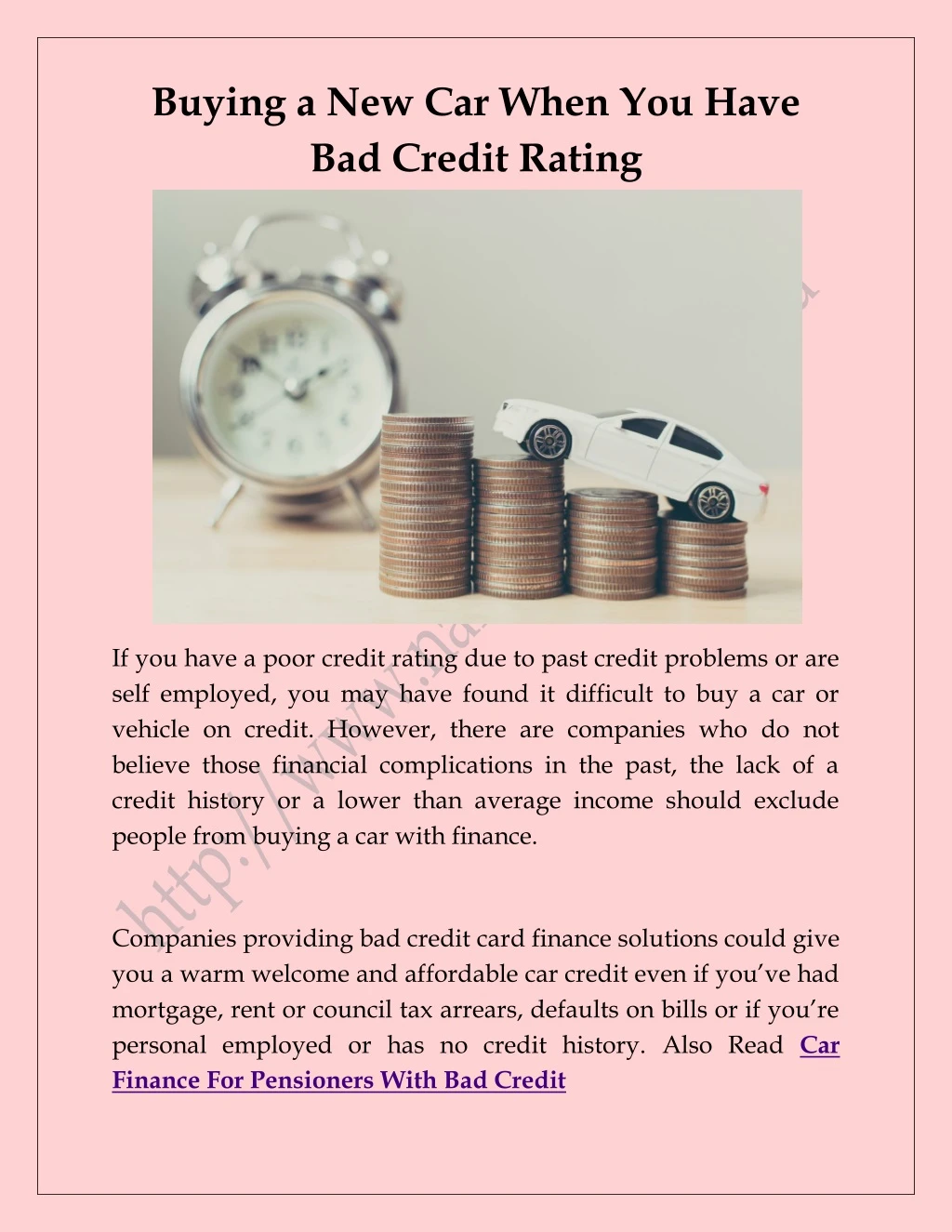 buying a new car when you have bad credit rating