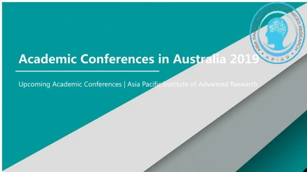 Academic Conferences in Australia 2019 - Apiar.org.au