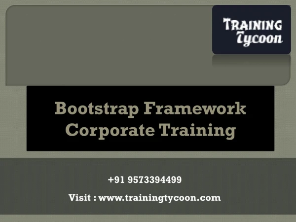Bootstrap Framework Corporate Training | Bootstrap Classroom Training