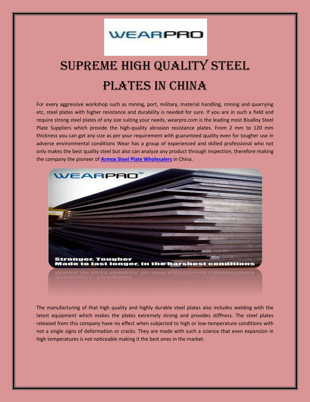 supreme high quality steel plates in china