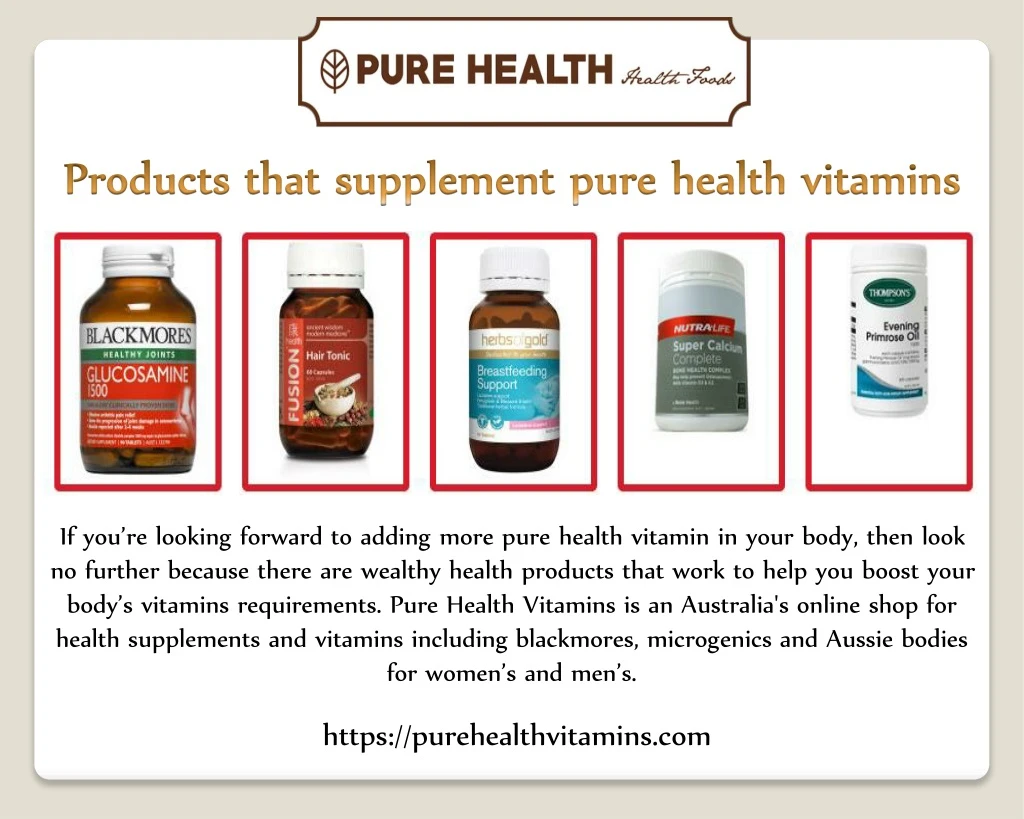 products that supplement pure health vitamins