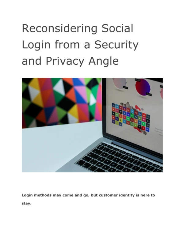 Reconsidering Social Login from a Security and Privacy Angle