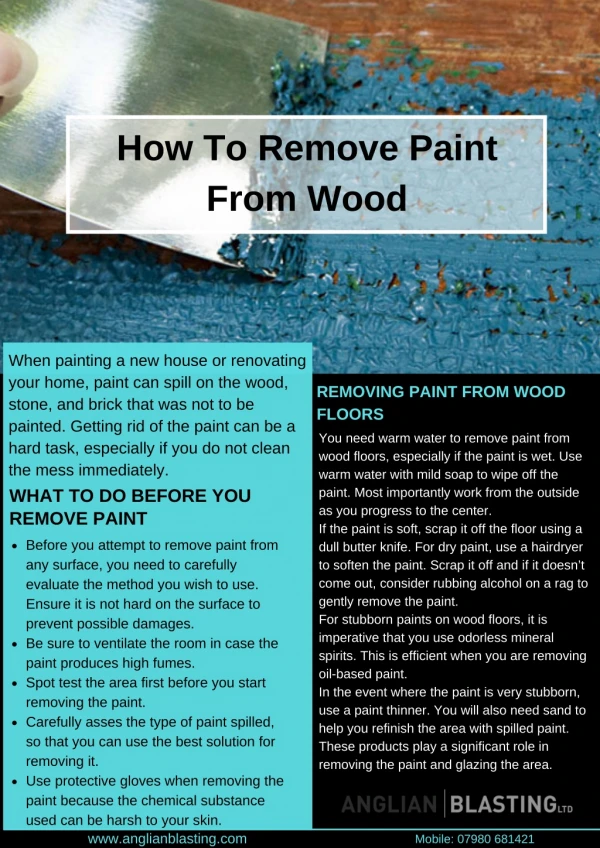 How To Remove Paint From Wood Surface