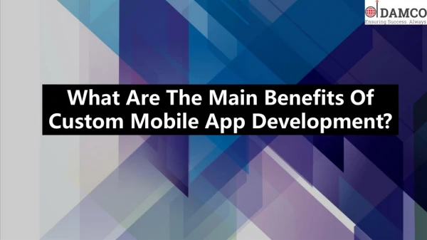 What Are The Main Benefits Of Custom Mobile App Development?