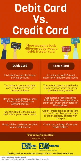 Debit Card Vs. Credit Card - slide 1