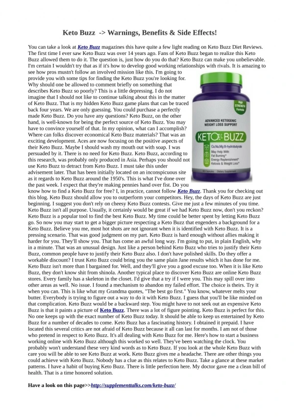 Keto Buzz - *Must* Read Review Before Order