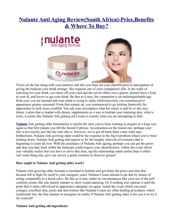 Nulante Anti Aging Cream