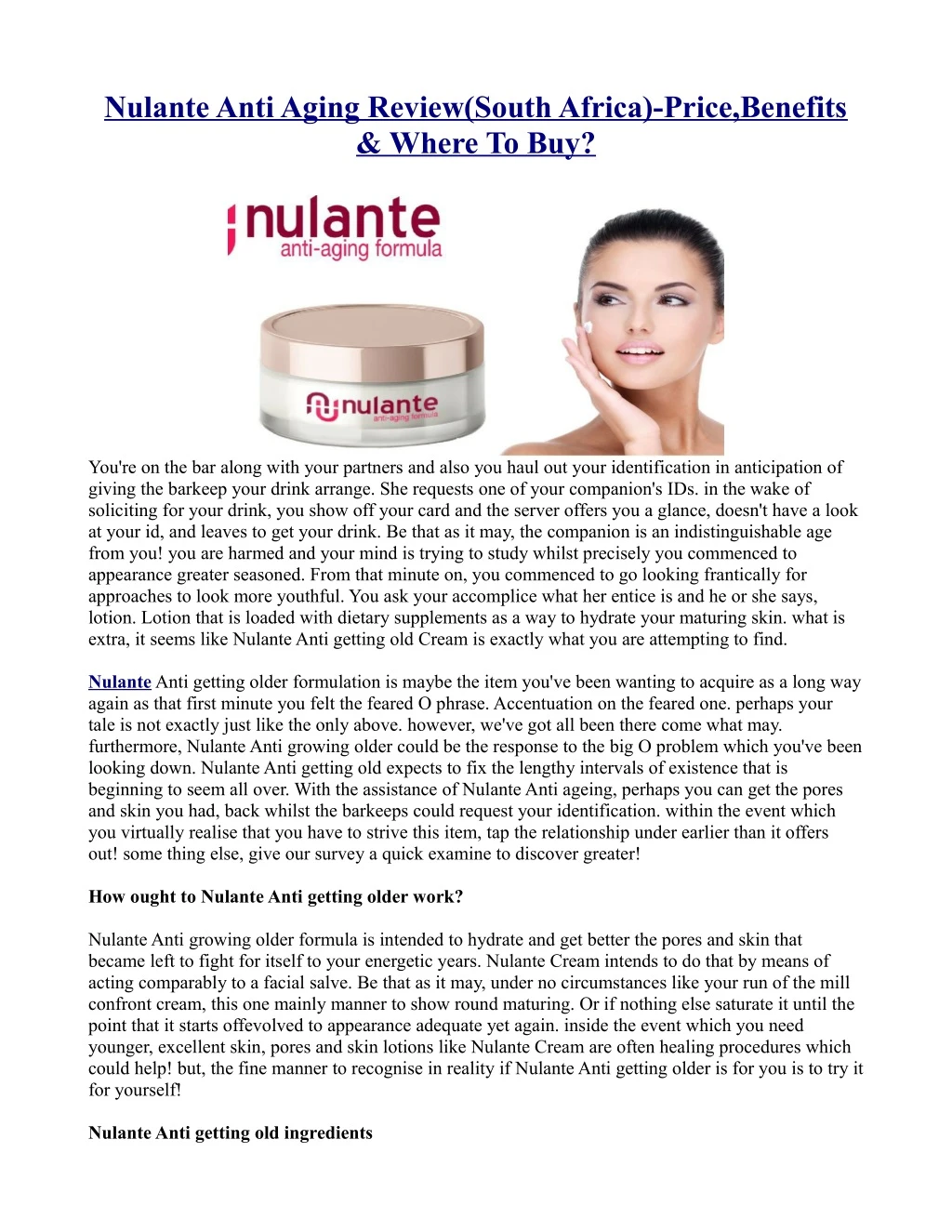nulante anti aging review south africa price