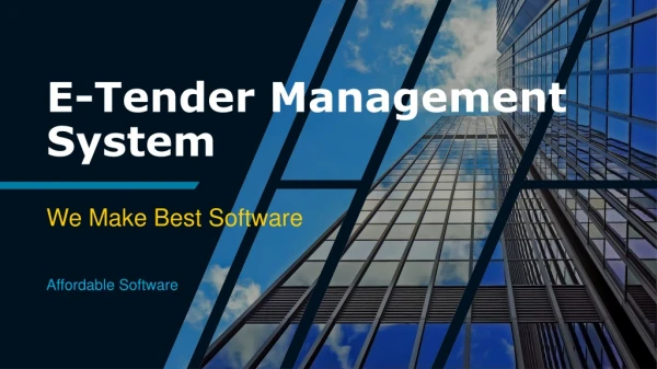 E-Tender Management System