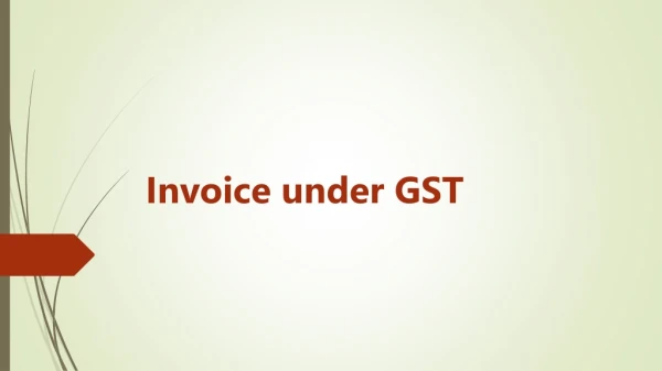 Invoice Under GST