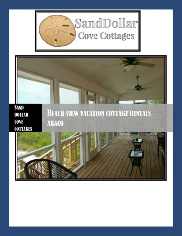 Beach view vacation cottage rentals abaco