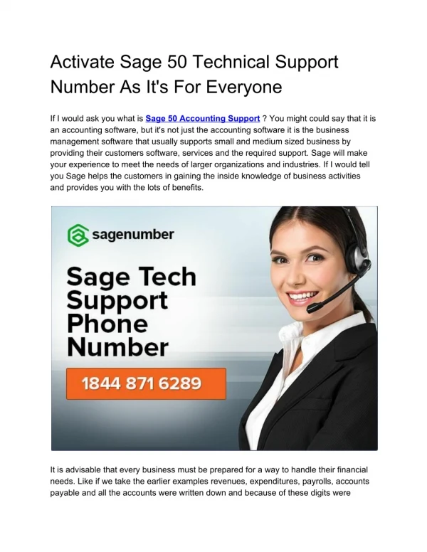Sage 50 Technical Support Phone Number