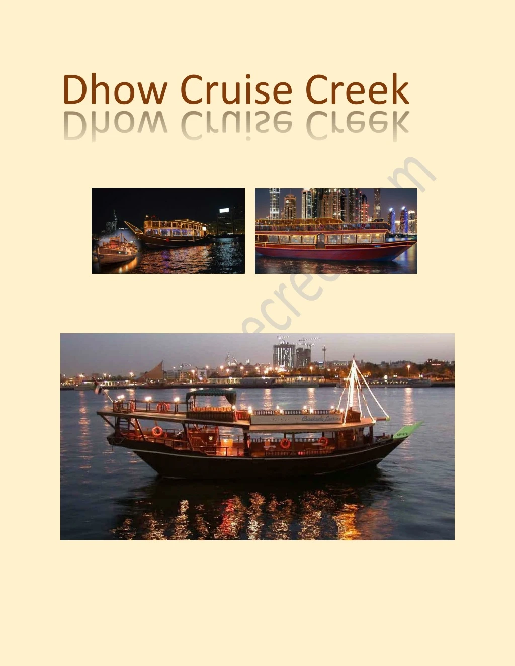 dhow cruise creek