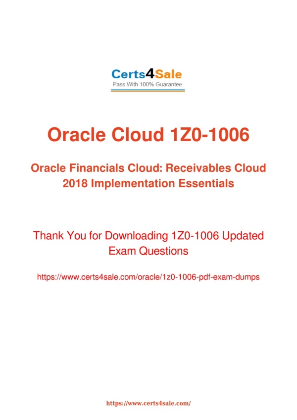 1z0-1006 Dumps - 1Z0-1006 Oracle Exam Questions