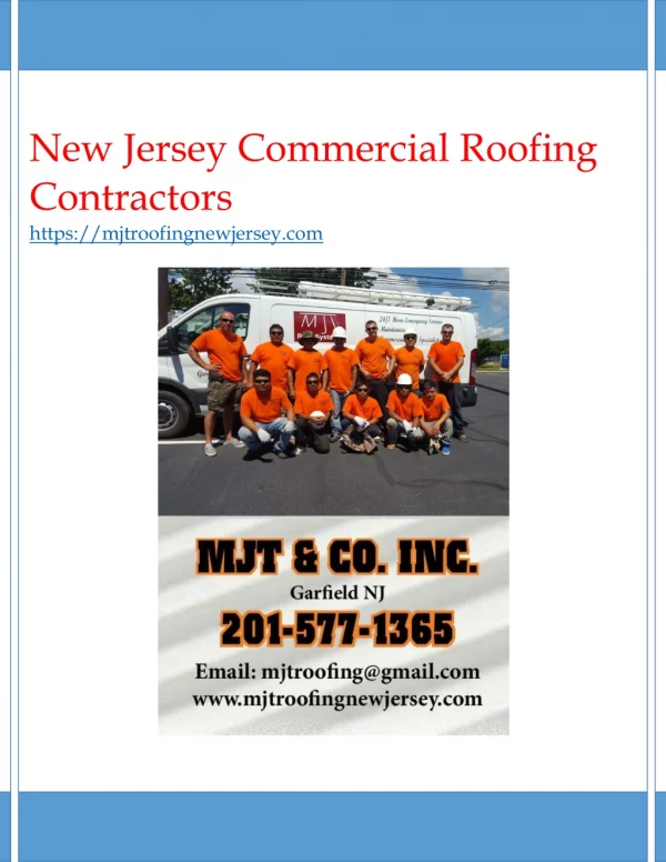 New Jersey Commercial Roofing Contractors