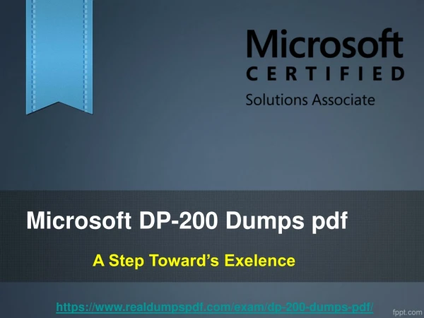 Microsoft DP-200 Dumps ~ Pass DP-200 With DP-200 Pdf
