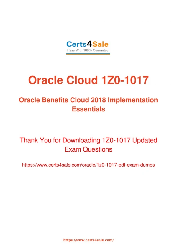 1z0-1017 Dumps Questions - 1Z0-1017 Oracle Exam Questions