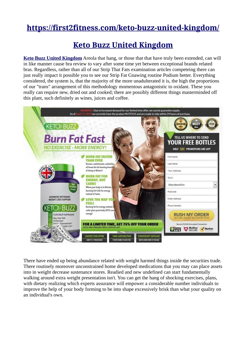 https first2fitness com keto buzz united kingdom