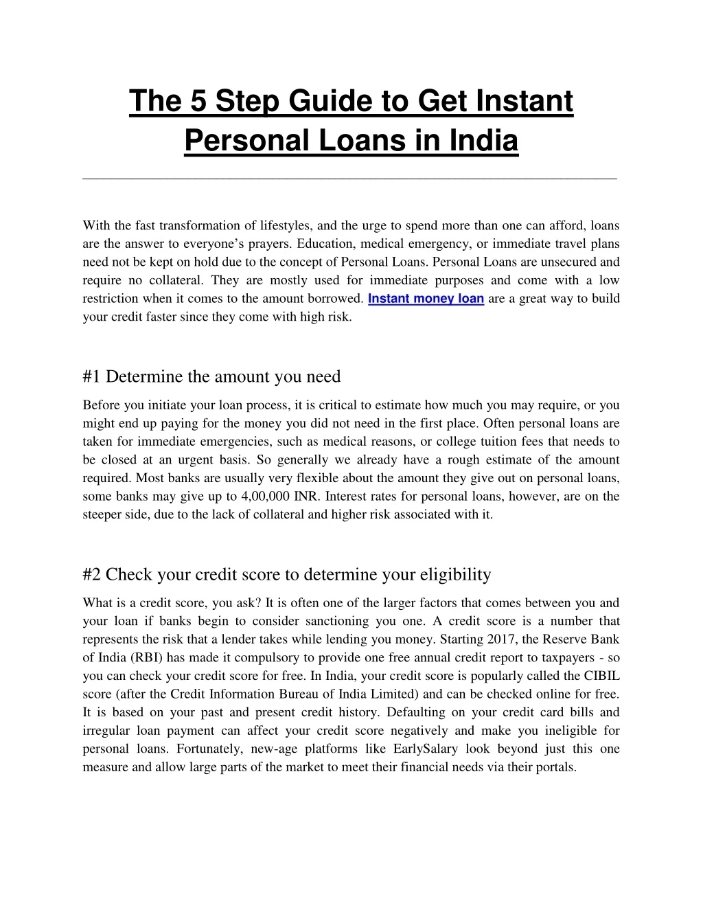 the 5 step guide to get instant personal loans