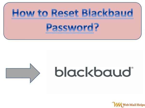 How to reset Blackbaud password?
