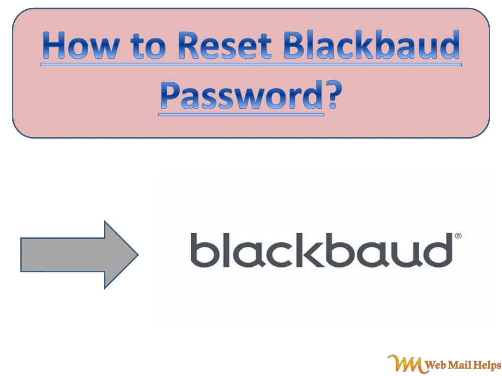 how to reset blackbaud password