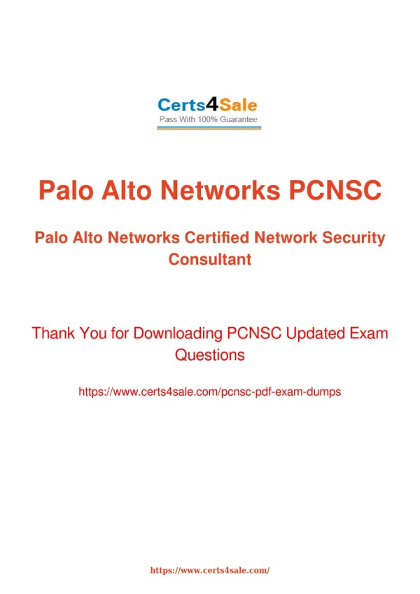 pcnsc Dumps Questions - Paloalto Networks Palo Alto Networks Certified Network Security Consultant PCNSC Network Securit