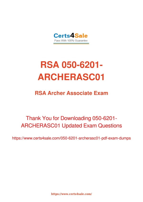 050-6201-archerasc01 Dumps Questions - RSA Archer Associate Exam 050-6201-ARCHERASC01 Exam Questions