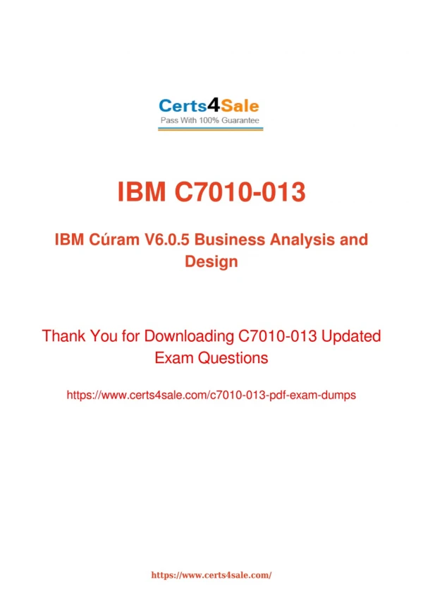 c7010-013 Dumps Questions - C7010-013 IBM Exam Questions