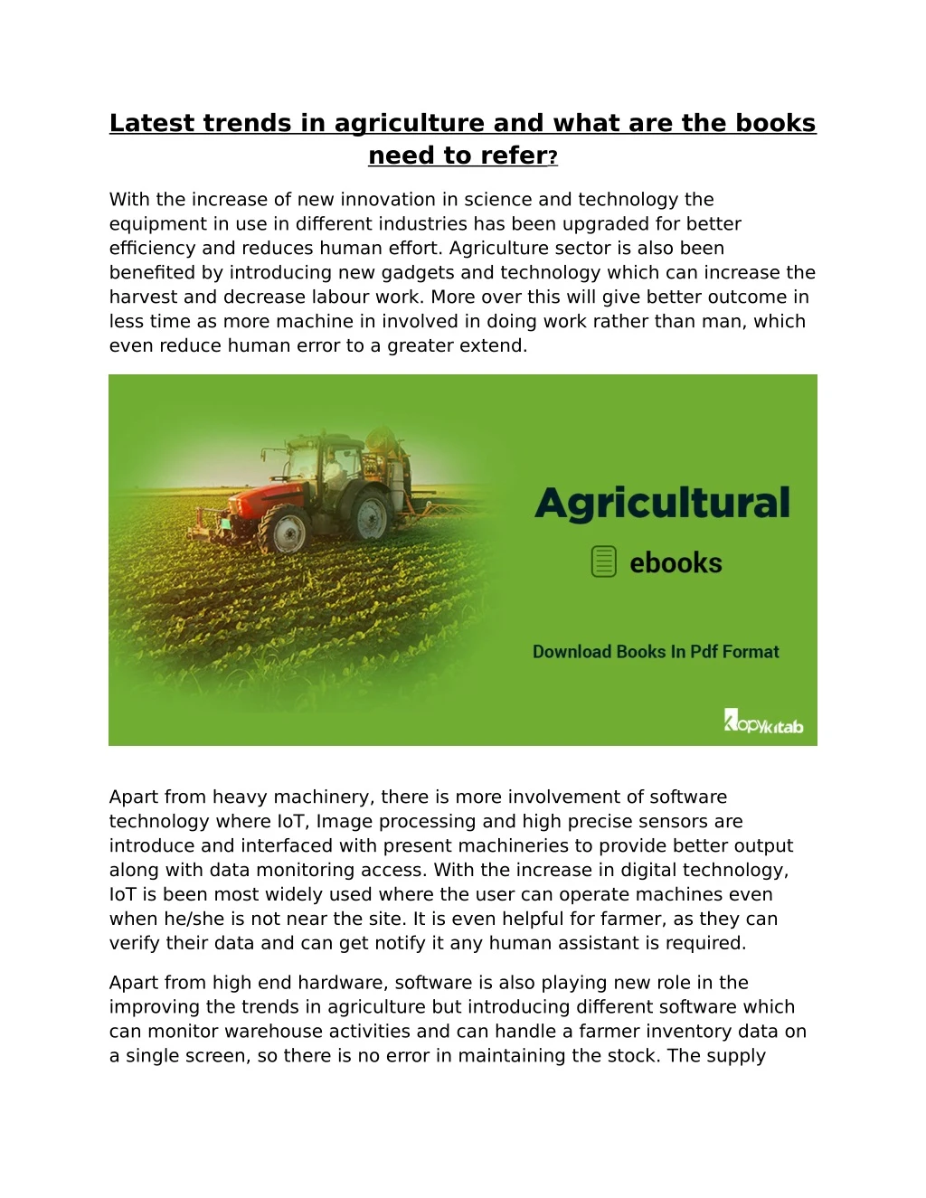 latest trends in agriculture and what