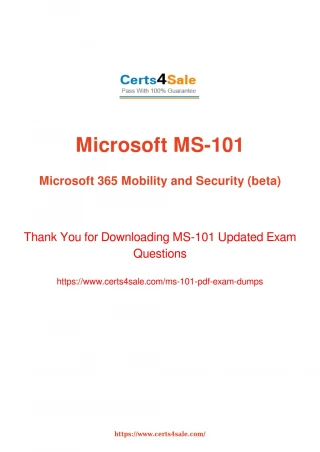 ms-101 Dumps Questions - Microsoft MS-101 Exam Questions - slide 1