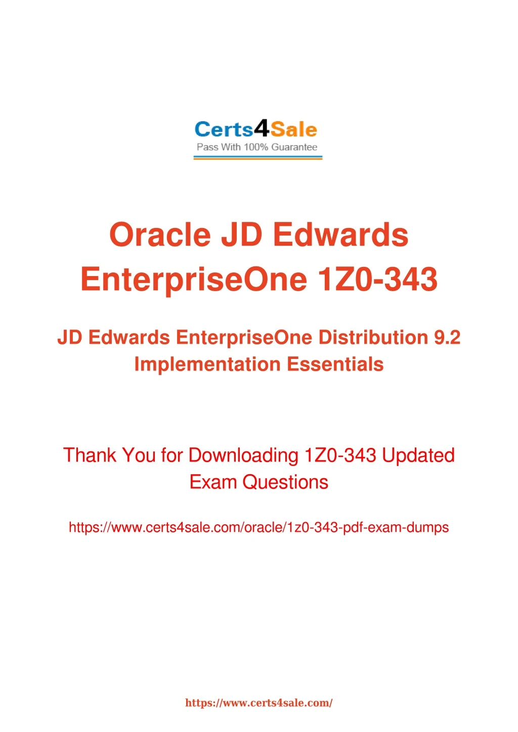 oracle jd edwards enterpriseone 1z0 343