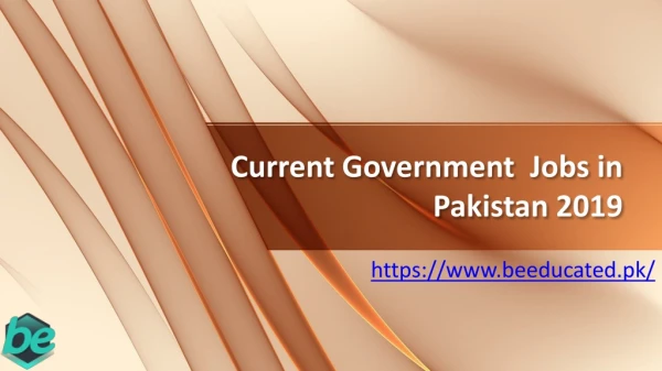 Current Govt Jobs in Pakistan 2019